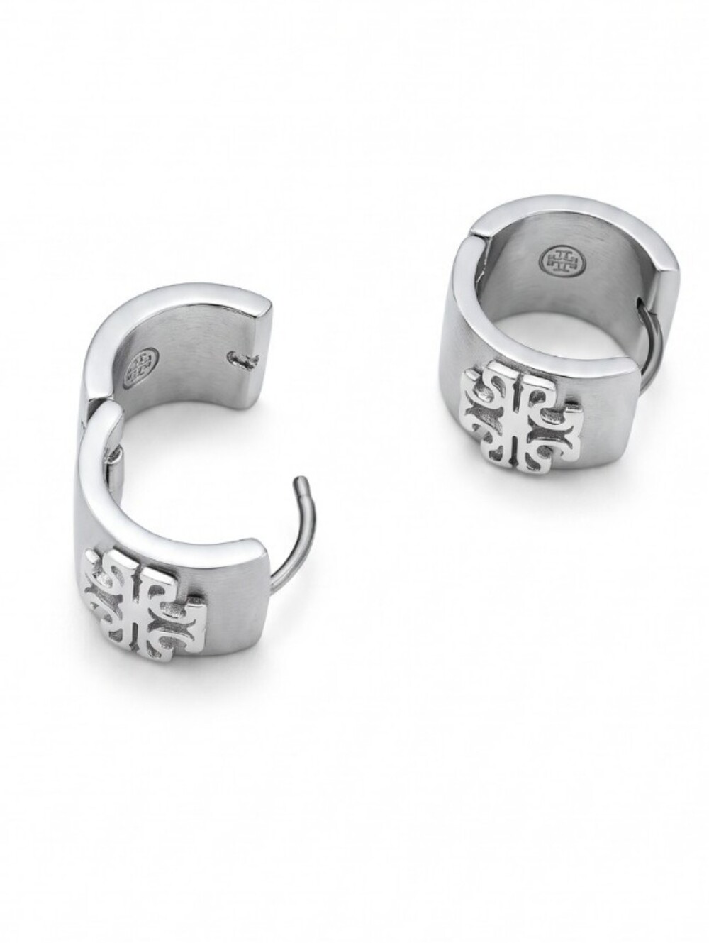 Tory Burch Britten Huggie Small & Wide Hoops with Double T Logo